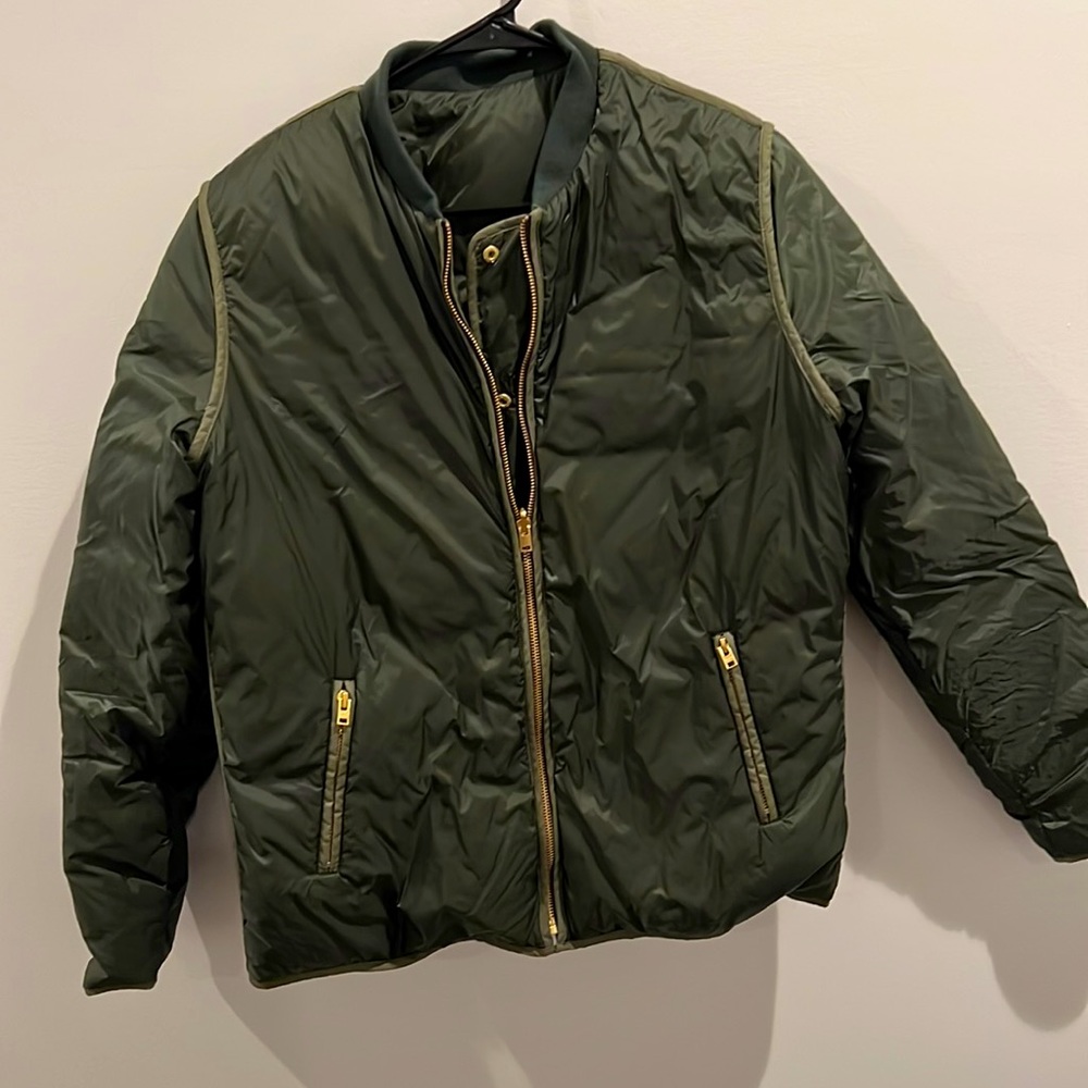 CLOSED brand army green puffer jacket